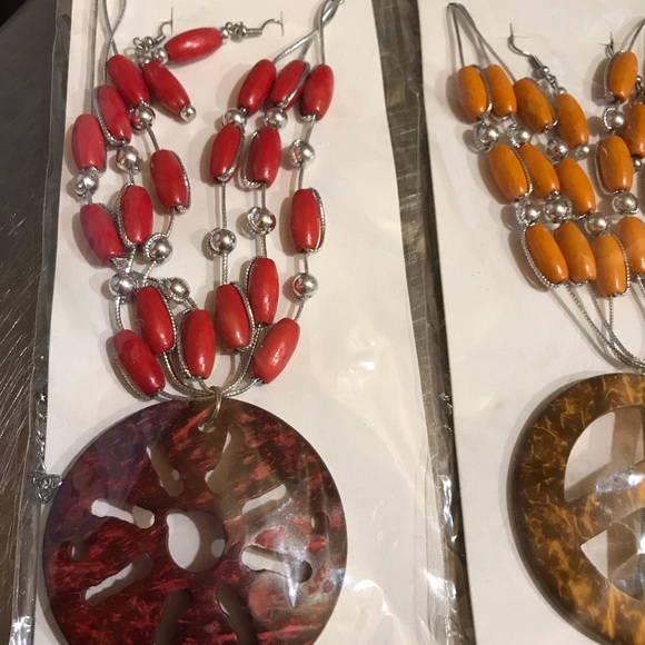 3/$20 Coconut Wood Necklace and Earring Set - Picture 2 of 8